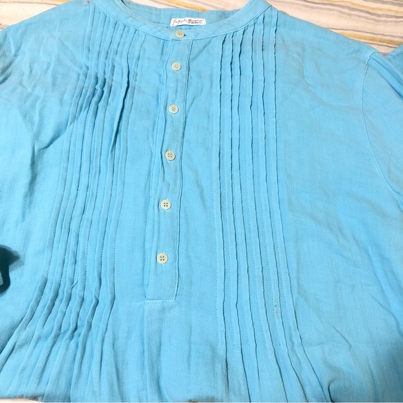 Free People x CP Shades Yoko Tunic long sleeve tunic dress in blue Sz L - Picture 9 of 16